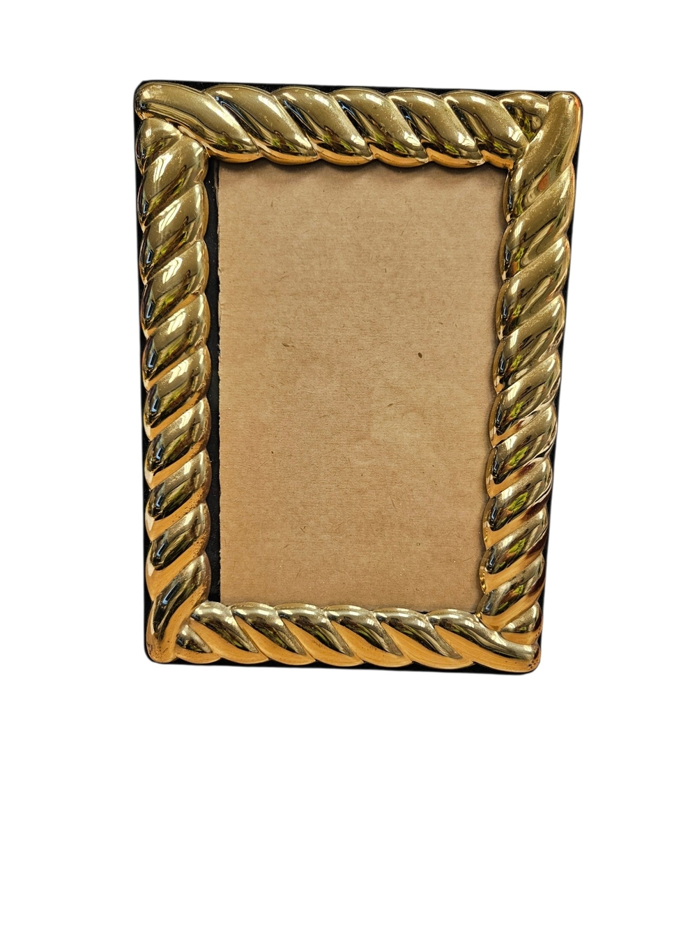 Vintage Gold Rope-Trim Picture Frame with stand 4 x 6 opening